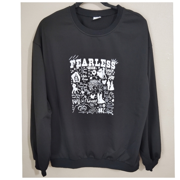 Sweaters - Fearless Graphic Black Album Cover Sweater Size Large As
